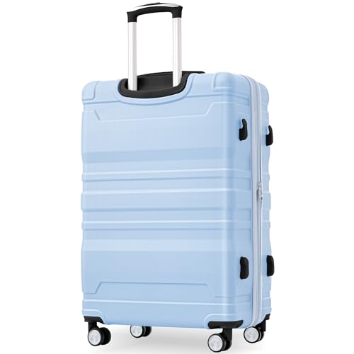 GOWE Luggage Sets New Model Expandable ABS Hardshell 3pcs Clearance Luggage Hardside Lightweight Suitcase Sets Spinner Wheels Suitcase with TSA Lock 20''24''28''(Baby Blue)3
