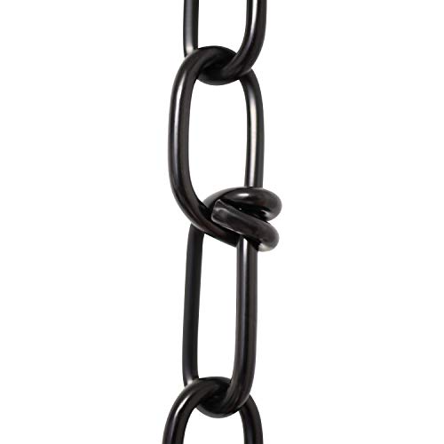 Image of RCH Hardware CH-SS52-01-BLK-10 | 10 Gauge Decorative Solid Stainless Steel Double Loop Outdoor Fixture Chain | 10 Foot Increments |Black Finish