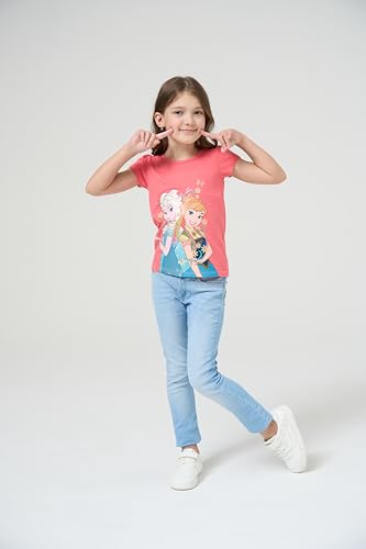 Disney Princess Ariel, Rapunzel and Belle Girls 3 Pack Short Sleeve T-Shirt for Toddler and Little Kids3