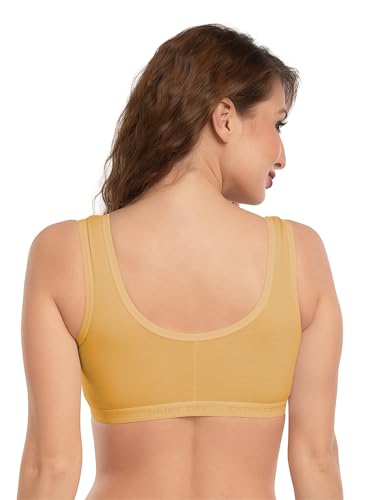 Image of Daisy DEE Women's Girls Cotton Easy Slip-On Bras Non-Padded Wirefree High Coverage Sleep Bra Comfortable Fit Everyday Sports Bra Home Bra NLRA