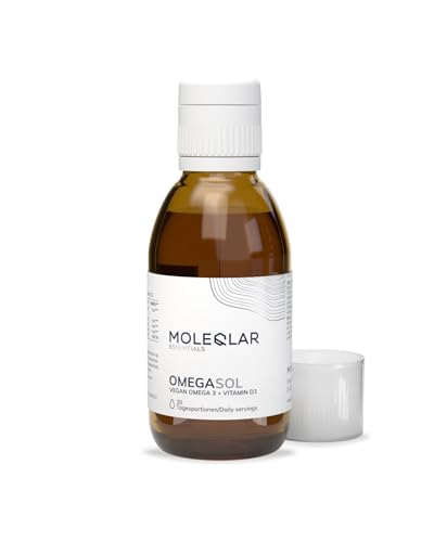 MoleQlar Omega 3 Algenöl - Vegan und mit Vitamin D aus marinen Mikroalgen - 2100 mg Omega 3-Fettsäuren und 800 I.E. Vitamin D pro Portion - Zertifizierte Reinheit
