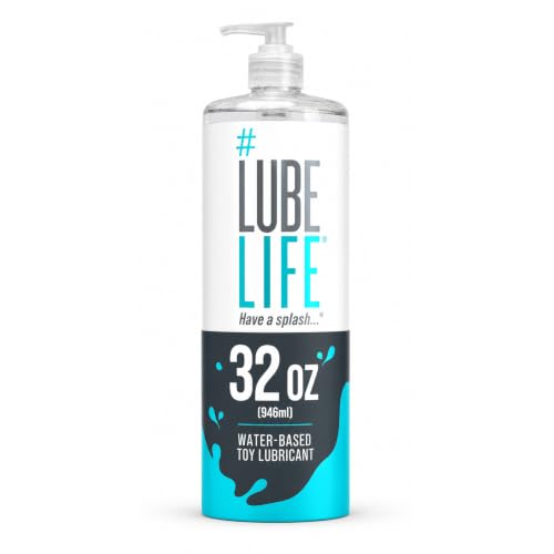 Image of LUBELIFE Water Based Toy Lube, Personal Lubricant, Safe for Toys 32 fl oz | Toy-safe water-based glide, non-staining, condom compatible, big bulk refill bottle, body-safe ingredients, refill value size