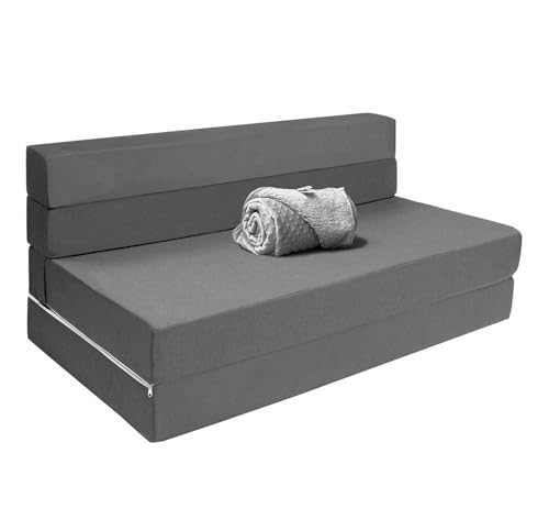 La mejor comparación de Sofa Cama Gris los 5 mejores. 43 Memory Foam Home| Sofá Cama Matrimonial Cozy Gris Plegable + Cobija Gris Fleece | Práctico y Moderno | Ideal para Espacios Reducidos | 2 Piezas | 5 Colores Diferentes