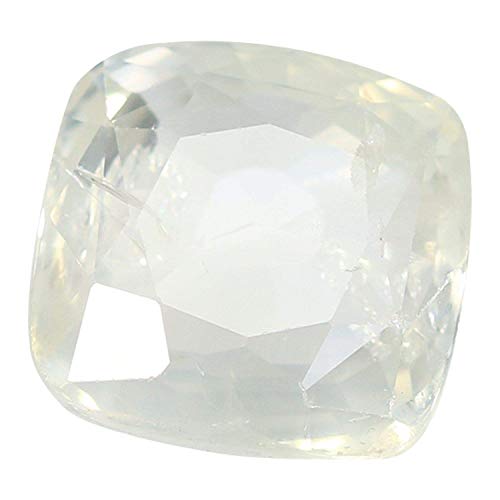 Saphir blanc Ceylan 14 carats authentique contre imitations Safed Pukhraj