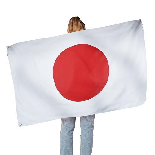 Runesol Japan Flag, 91x152cm, 3ft x 5ft, 4 Grommets, Japanese Flag