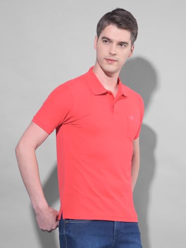 Image of Dollar Men's Pack of 1 Solid Cotton Blend Polo Neck T-Shirt