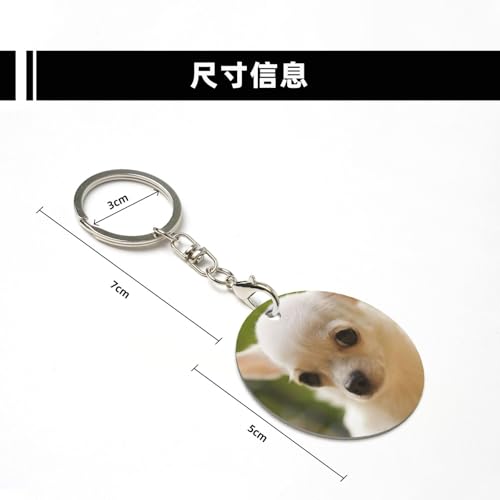 YOFIEN Weißes Chihuahua-Hundegesicht, runde Aluminium-Blanko-Anhänger, Metall-Stanzrohlinge zum Gravieren, 1,9 Zoll