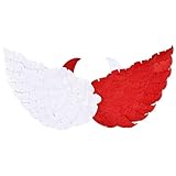 Demon Halloween Devil Wings, Angel Wings Adult Costume Cosplay Women-Party Wings-Photography Accessories (White&red, 2.46ft)
