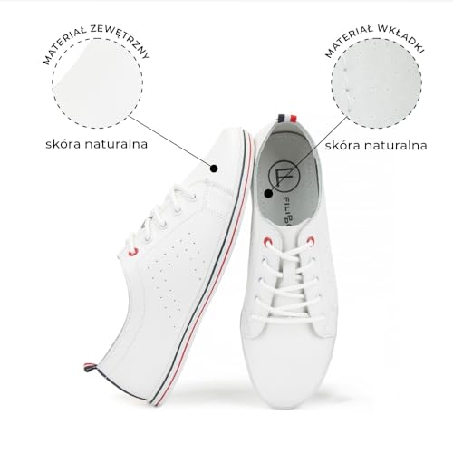 FILIPPO damskie sneakersy skórzane na platformie – naturalna skóra