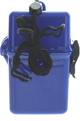 Readi USA Blue Waterproof (Spills & Splashes) Dry Box Case- Beach, Boat & Pool - Money, Id, Key's Cigarettes N More - Travel Camping Hiking Geocache First Aid Organization & Security