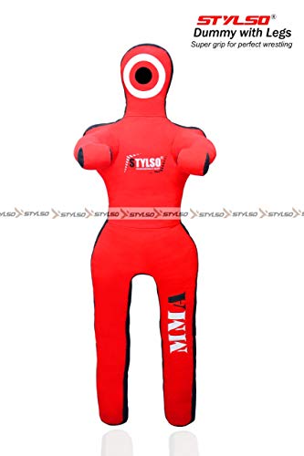 Stylso Wrestling Dummy Grappling Dummies - Bjj Dummy Judo Karate Jiu Jitsu Practice Dummy - Un-Filled (Red, 6Ft / 72 Inches) #TOP6