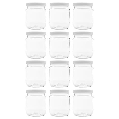 CLEARVIEW 1.5 Cup Plastic Jar - 12 Pack | Containers and Organization (12 Ounce Jars) Cover