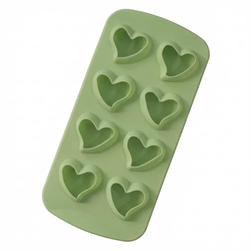 Bandeja de cubitos de silicona forma corazón, pack 3 verde miniatura 1