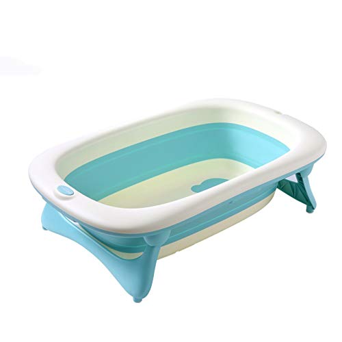 Vaschetta Pieghevole Per Neonato 0-12 Mesi | Design Ergonomico, Pocket Per Bagnetto, Azzurro – Materiale PP+TPE, Misure 84.5x50.5x24 Cm
