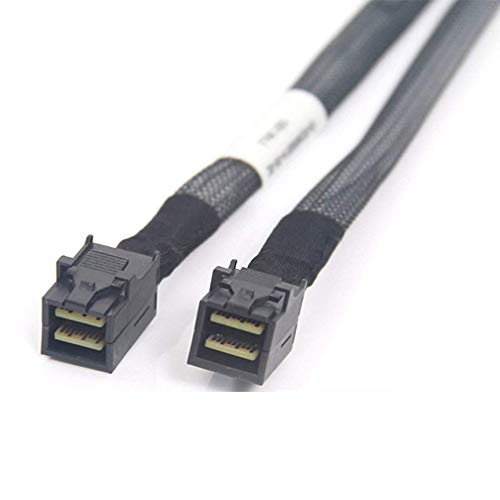 ipolex Internal Mini SAS HD SFF-8643 Cable, with Sideband, 0.8-Meter(2.6ft), Foldable, Flexible, 2 Pack