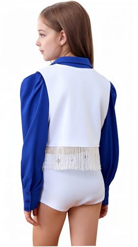 Disfraz para niñas de animadora Star con 4 piezas azul y blanco miniatura 7