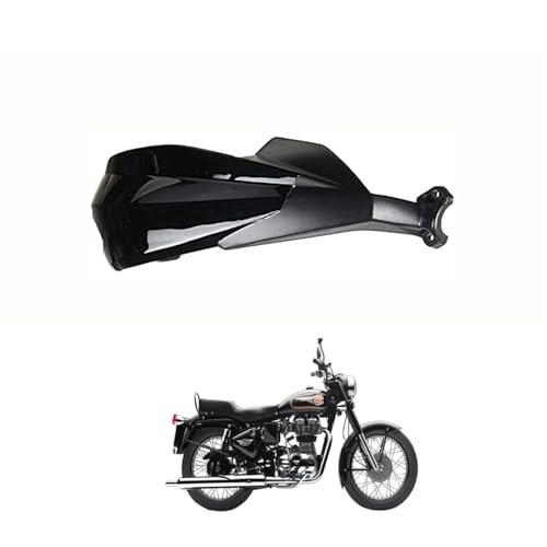 Image of Universal Black Motorcycle Handguards - Hand Protectors Wind Deflectors for 7 /8 inch Handlebars, Impact-Resistant Bike Hand Guards (Pack of 2) R-oyal-Enfie-ld-Bu-llet-350