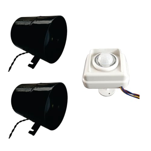 Kit 2 Sirenes bivolt e sensor presença externo prova 'água