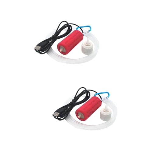 DOITOOL 2pcs USB Air Bubble Oxygen Pump for Aquariums and Fish Tanks Low Noise Energy Efficient Hydroponic Pump Air Stone for Enhanced Oxygenation