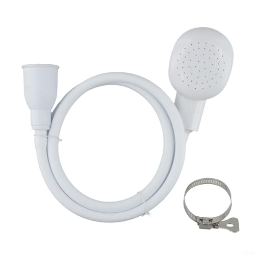 Shower Head for Pets and Kids, Pet Shower Attachment with Quick Connect, 1.1m Hose for Bathroom Tap, ABS + PVC, White