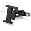 Honey Bear Initial Alphabet Letter Cufflinks Tie Clip Set for Mens - Black Stainless Steel, for Business Wedding Gift A - Z (F) #3