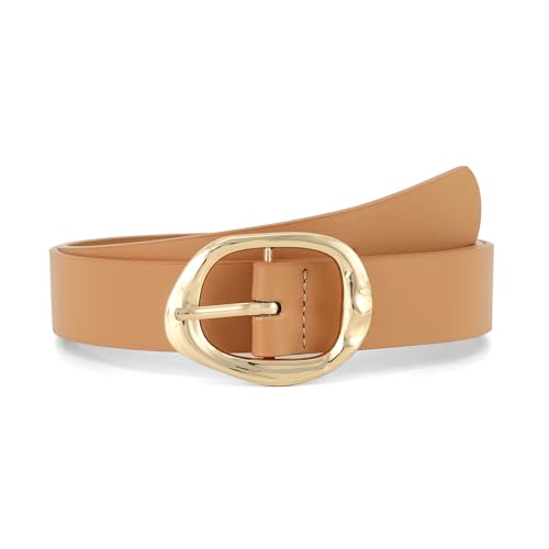Image of Earnda Women Leather Belt for Jeans Dresses Fashion Buckle Waist Belts