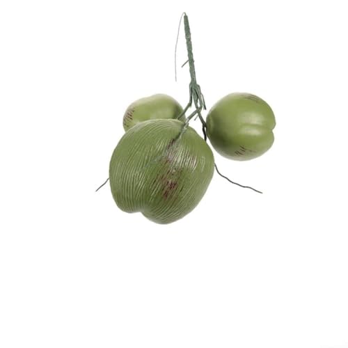 Honseadek Coco verde artificial, decoración de frutas tropicales hecha de plástico de calidad, cocos falsos realistas para el hogar, fiesta de boda y tienda Dis