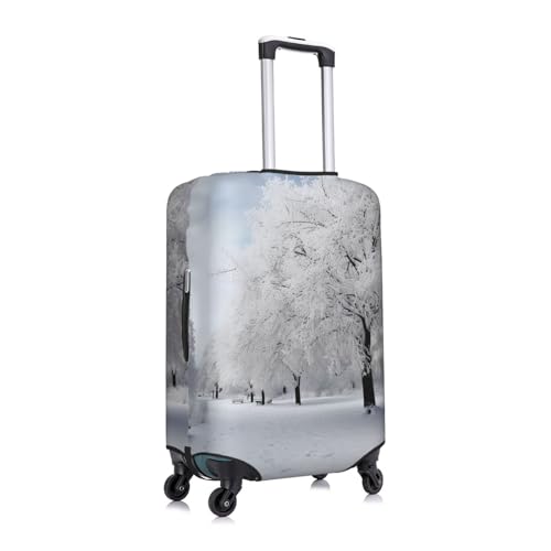White Snow Tree Travel Luggage Cover Elastic Washable Suitcase Protectors Anti-Scratch Suitcase Covers Luggage Protector Fits 18-32 Inch Suitcases3
