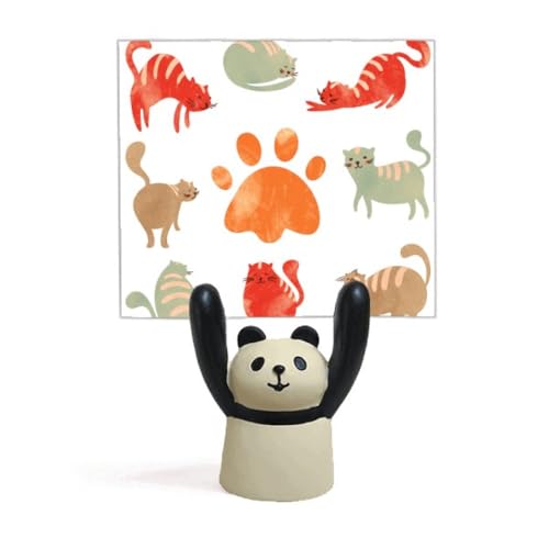 Support pour mémo chat et panda en bois mignon pour bureau