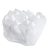 Amogeeli Natürlicher Bergkristall Rohstein Druse, Quartz Kristall Spitze Rohstück Edelstein Cluster Stein Dekoration, Große