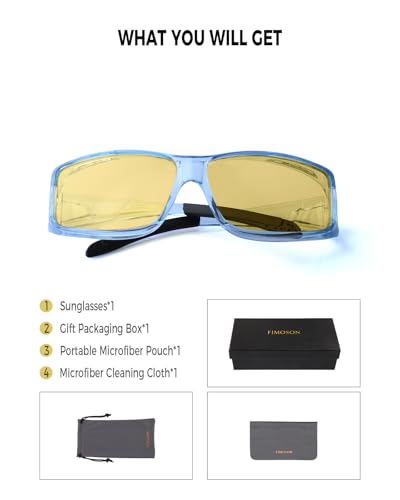 Image of Night Driving Glasses for Men Women Fit Over Sunglasses Anti Glare Polarized HD Night Vision Glasses