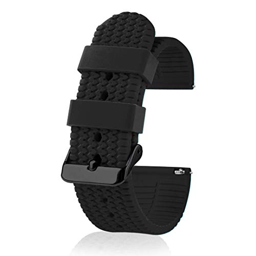UNITED WATCH BANDS Silicone Watch Band for Men and Women - Black Buckle - Quick Release Replacement Watch Strap - 18mm 20mm 22mm 24mm - Multiple Colors - Stylish and Comfortable Watch Band Replacement