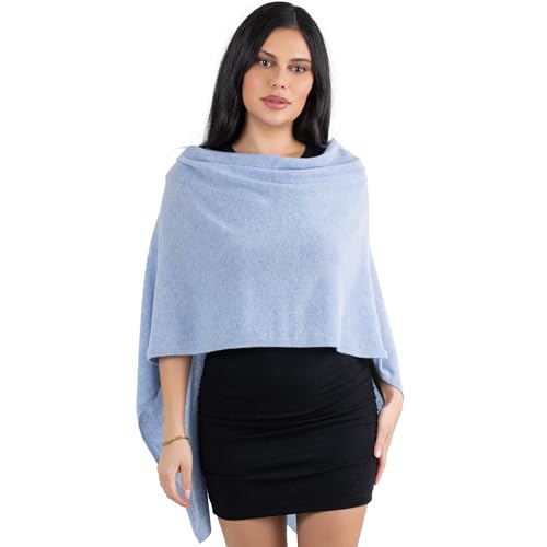 Image of Velanio Cashmere Poncho for Women - 100% Mongolian Wrap & Dress Topper