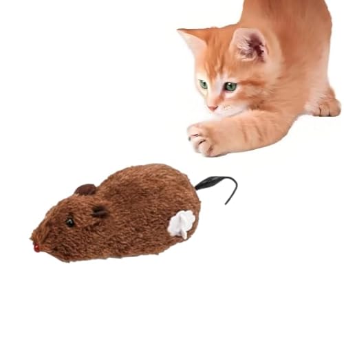 Ghrnun Wind Up Mouse Cat Toy, Interactive Moving Mice for Cats and Kittens, Realistic Animal Toys