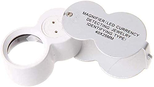 Lupa Lupa HD Lupa de Mano con luz LED 40 aumentos Lupa Matrimonio