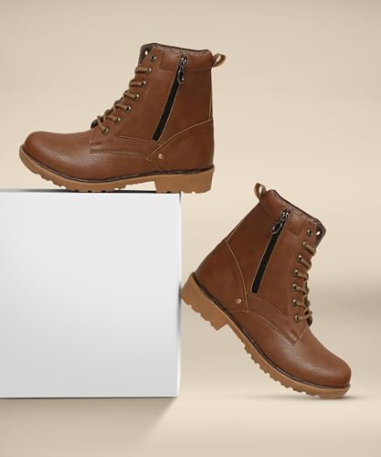 Image of Shoe Island Leatherette Tan Brown Edition Zipper Heavy Duty High Ankle Length Long Boots for Men (HB9711)
