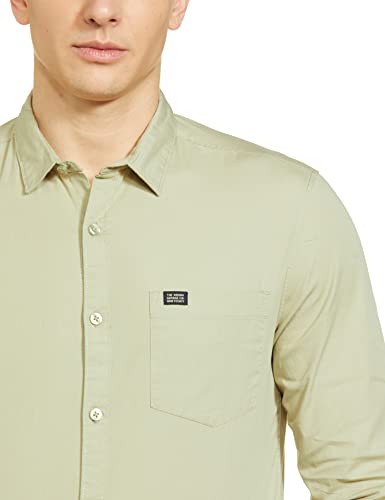 Image of The Indian Garage Co Men Slim Fit Solid Full Sleeves Cutaway Collar Casual Shirt