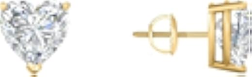 Diamond Store1 Ct Heart Cut Diamond Earrings | 14K Yellow Gold Regular Wear | Sparkling Jewelry For Women | Anniversary Birthday Gift For Her