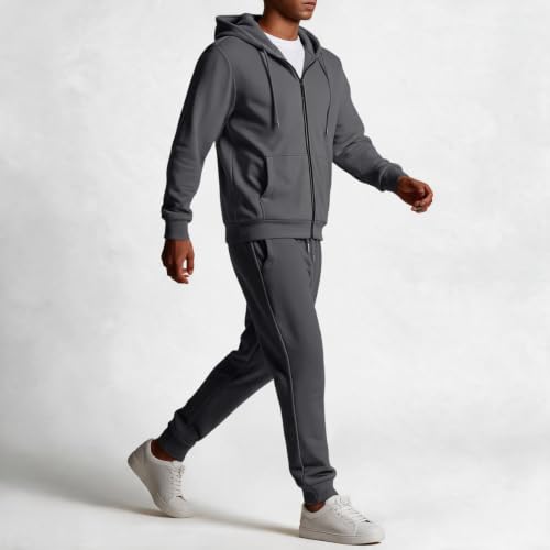 Sweatsuits for Men Fleece Zip Hoodies Joggers Pants Jogger Jogger Sets - image 6