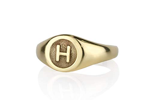 Bague signet 14k en or massif : un bijou artisanal d'exception gravé à la main