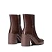 DREAM PAIRS Women's Platform Gogo Ankle Boots Chunky High Heels Square Toe Comfort Party Dress Side Zipper Booties Shoes for Women,Size 8,Brown,SDAB25001W