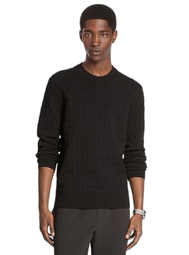 Michael Kors Mens Embossed Mk Jacquard Crewneck Sweater - Product