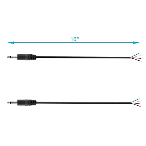 Fancasee 2-Pack adaptador cable audio 2.5mm TRRS miniatura 4