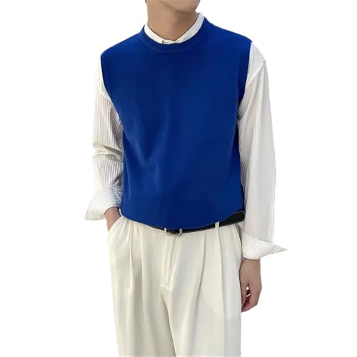 Dcvmvmn 2024 Winter Men's Knitted Warm Sweater Vest Fashionable V-Neck Large Size Loose Sweater Vest