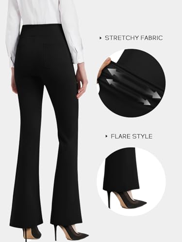 NIMIN Work Pants Women Business Casual Dress Trousers Stretchy High Waisted Pull On Flare Office Slacks 2025 Outfits3