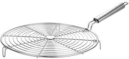 LSARI United Stainless Steel Roaster with Handle and Roasting Net, 20cm, Silver, 1 Piece