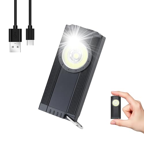 Super Lúmens Chaveiro Lanterna, Mini Lanterna Chaveiro, Lanterna Recarregável, Mini Lanterna Multifuncional, lanterna de Bolso Plana Portátil, Lanternas Pequenas, Mini Lanterna, Luz de Bolso Portátil