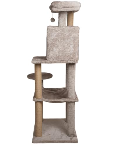 Image of Wudyhub Cat Tree Indoor Climbing Activity Tower with Scratching Posts | Cat-66-Grey | 56x45x139 cm