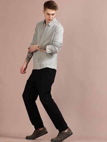 Image of StitchX Men's Cotton Regular Fit Full Sleeve Solid Knitted Shirt