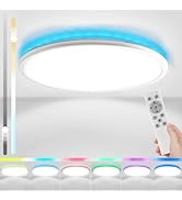 YooShine LED Deckenleuchte Dimmbar, 24W 3200LM Deckenlampe LED Deckenleuchte Flach, RGB Farbwechs...